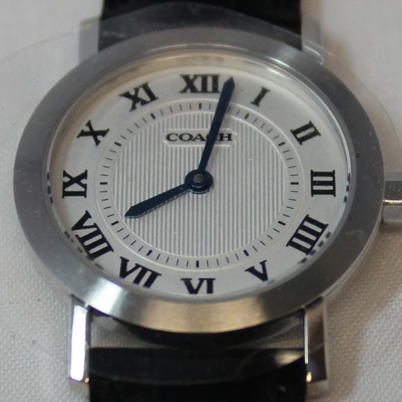 Coach Women\'s Stainless Steel Black Leather Watch